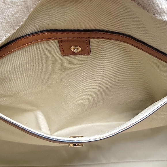 Tory Burch Embroidered Logo Broen Canvas & Leather Ella Tote Bag W/COA - Picture 12 of 14